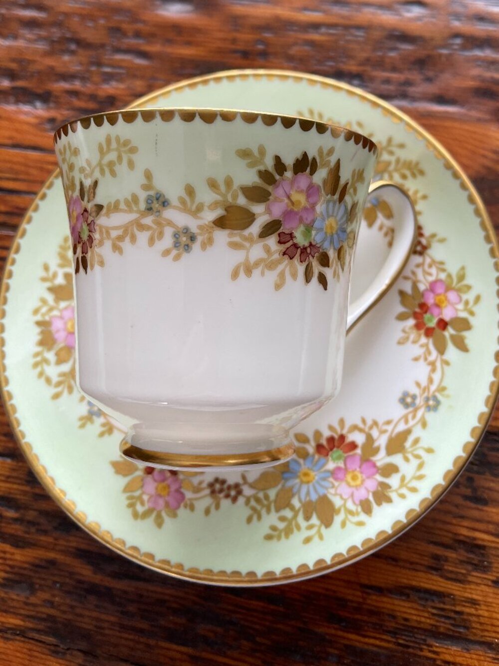 Vintage Coalport Bone China Teacup & Saucer Set – England – Floral Gold Trim